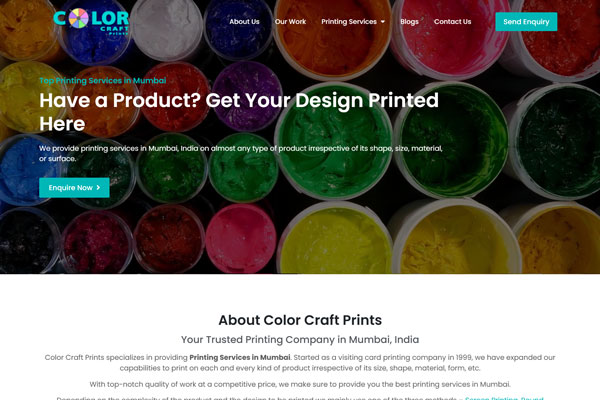 Color Craft Prints website design — portfolio sample.