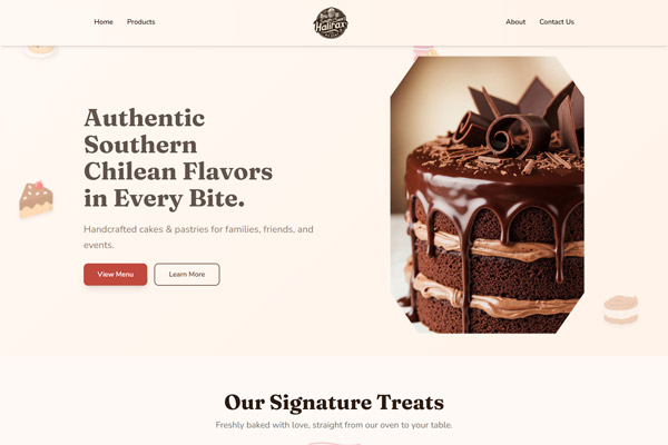 South Sweet Halifax Bakery website design — portfolio sample.